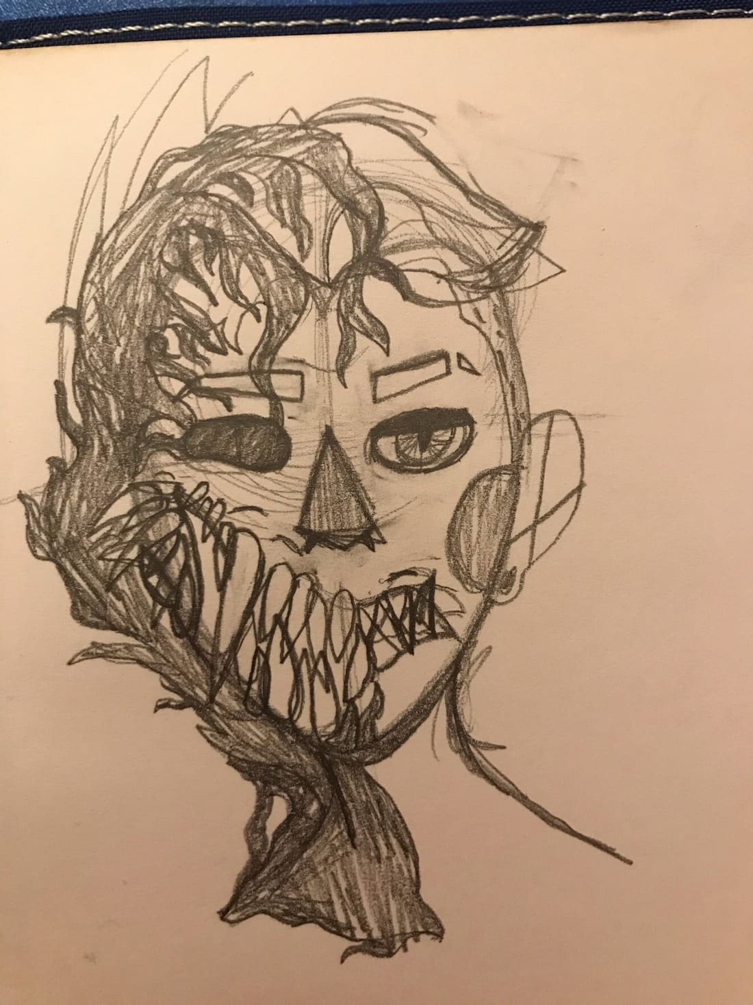 One of my best drawings (Scary) (Does anyone have tips with blending? This  was really hard to make.) : r/drawing
