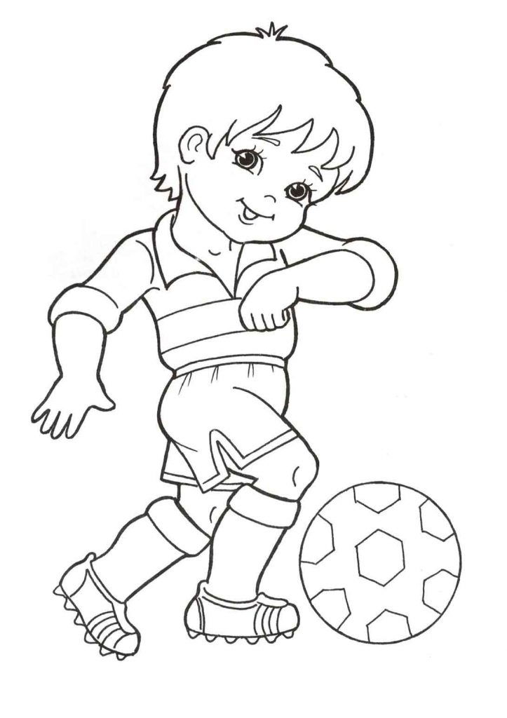 Junge, der Fußball spielt