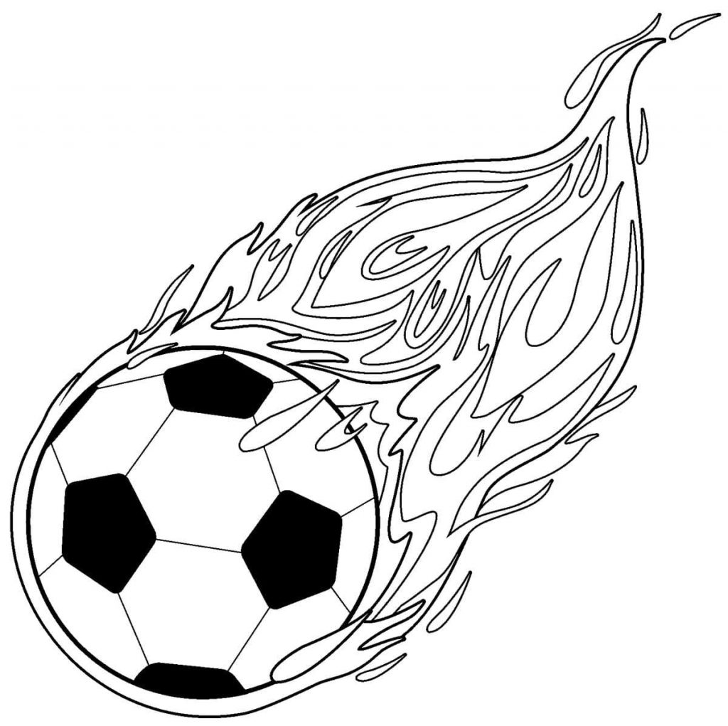 Balón de fútbol con fuego