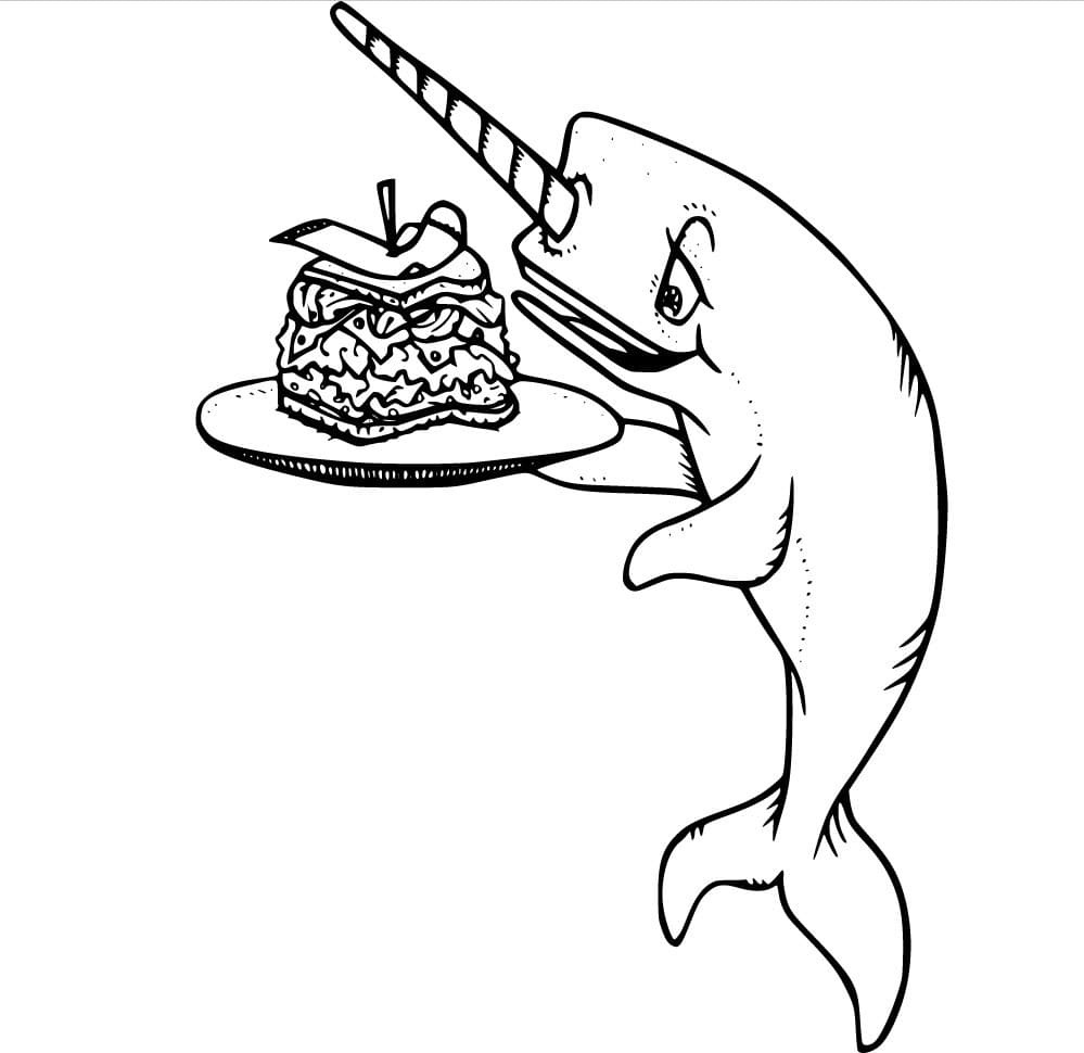 Narwhal with a sandwich