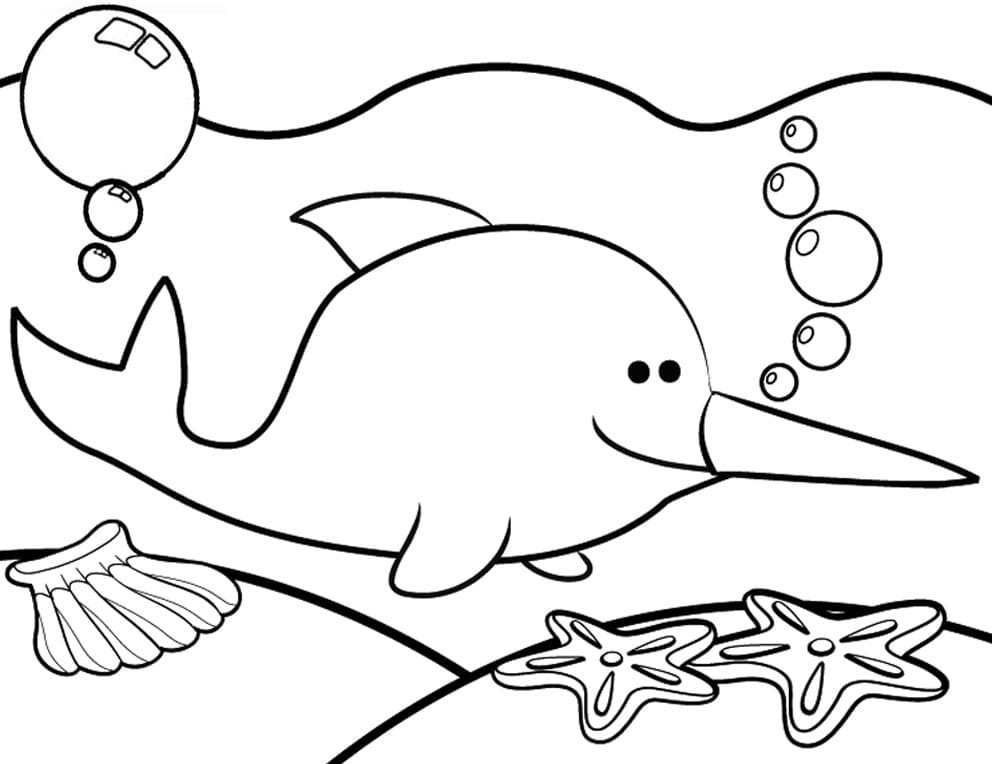 Lindo narval de mar