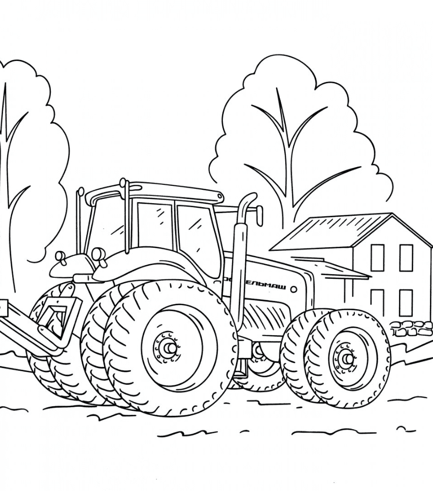 Desenho de Tractor agrícola para colorir