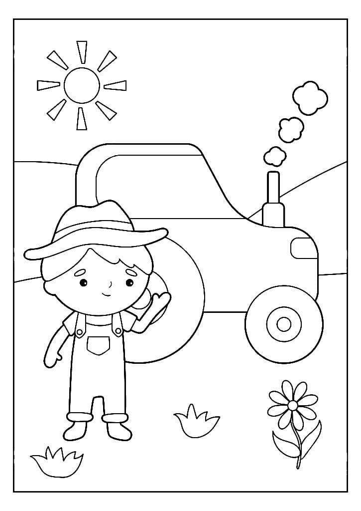 Мальчик и трактор