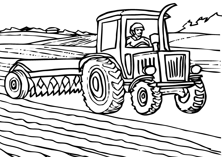 Desenhos de Trator de Fazenda para Colorir e Imprimir 