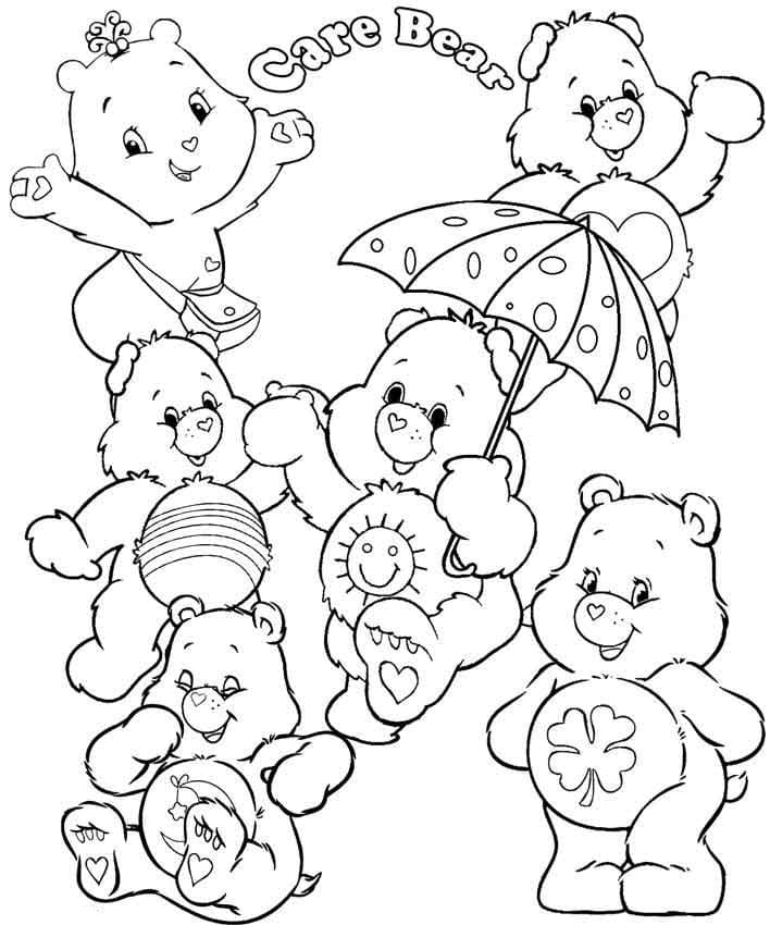 Libro da colorare di Care Bears