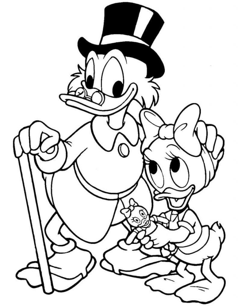 Scrooge McDuck and Webby Vanderquack