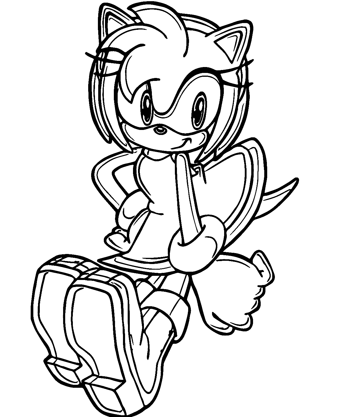 Desenhos para colorir de Sonic dando a Amy uma flor - Desenhos para colorir  grátis para imprimir