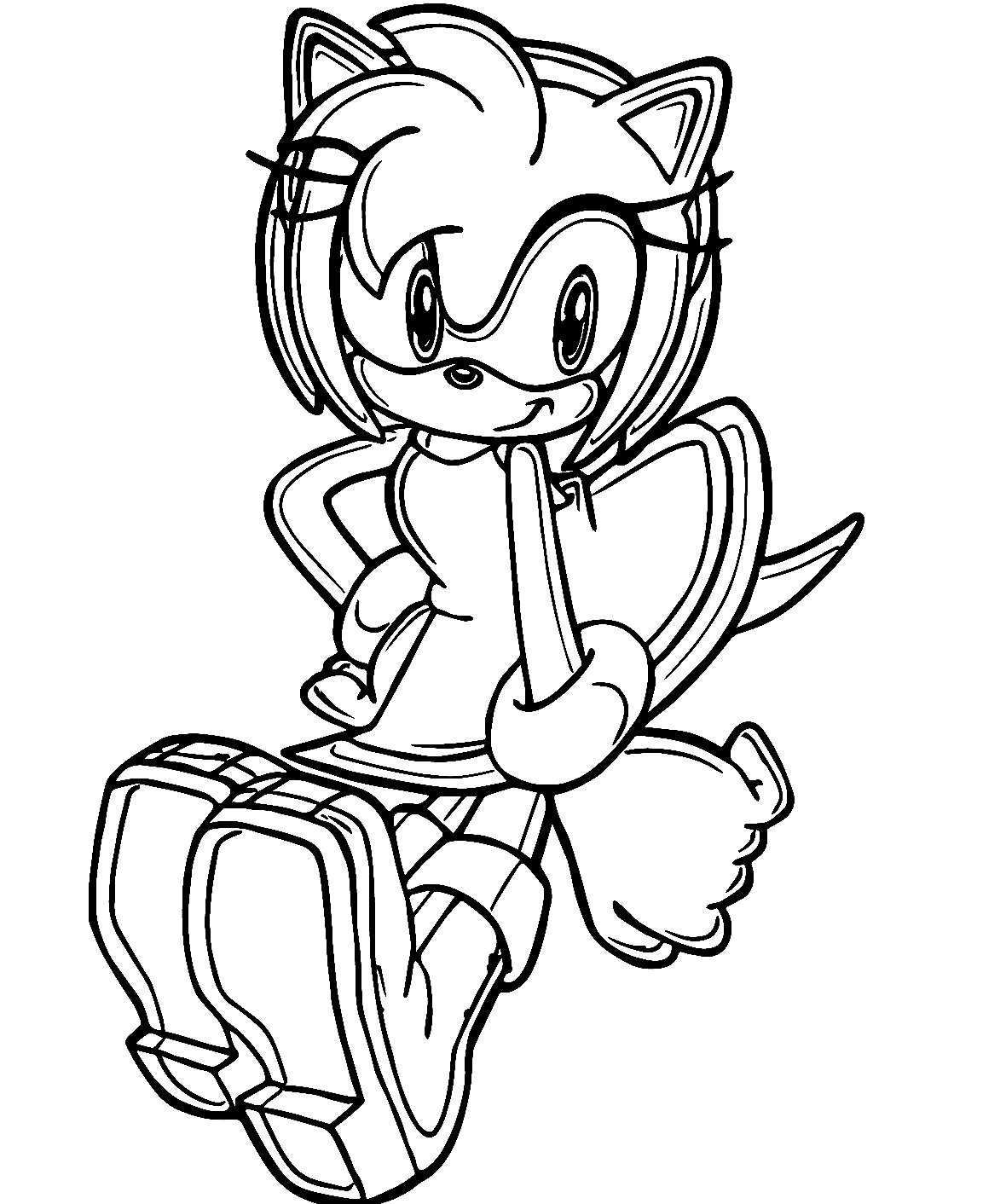 Amy Rose From Sonic The Hedgehog Series Coloring Page - ScribbleFun