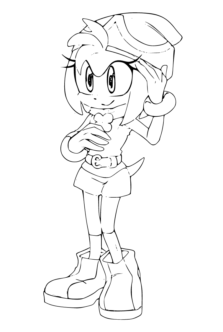 Amy Rose From Sonic The Hedgehog Series Coloring Page - ScribbleFun