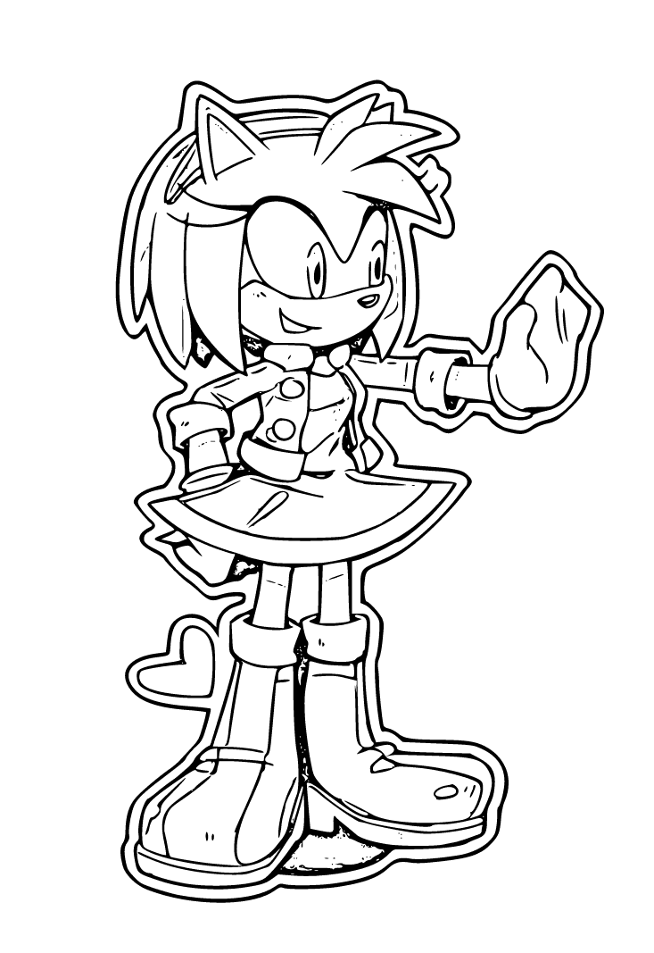 Desenhos para colorir de Amy Rose secretamente ama Sonic - Desenhos para  colorir gratuitos para impressão