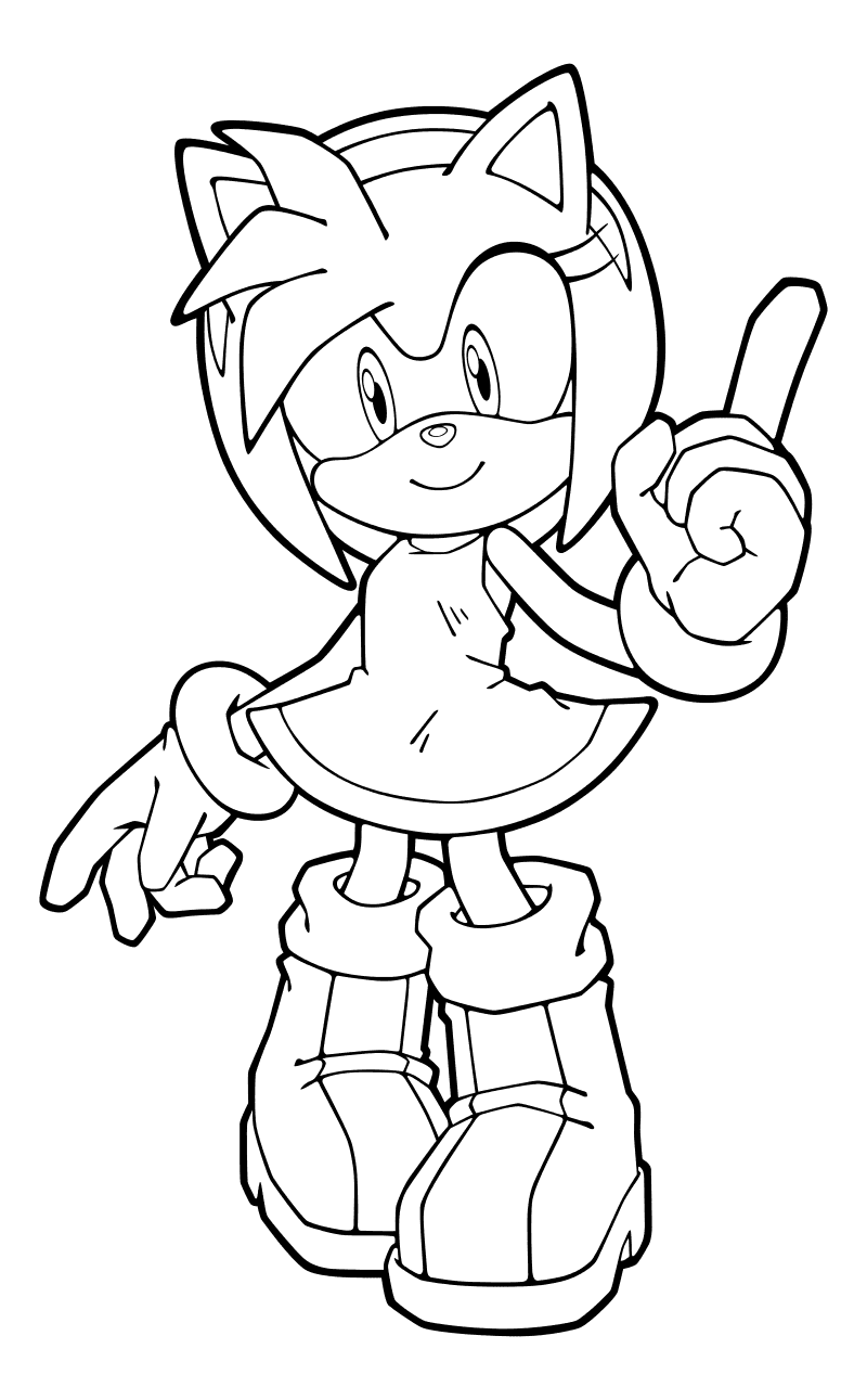 Desenhos da Amy Rose para colorir - Bora Colorir