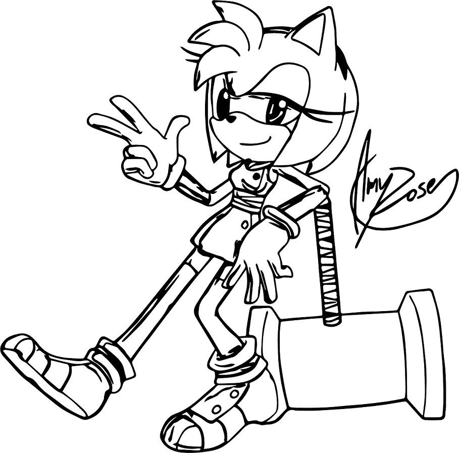 Sonic Amy para colorir - Imprimir Desenhos