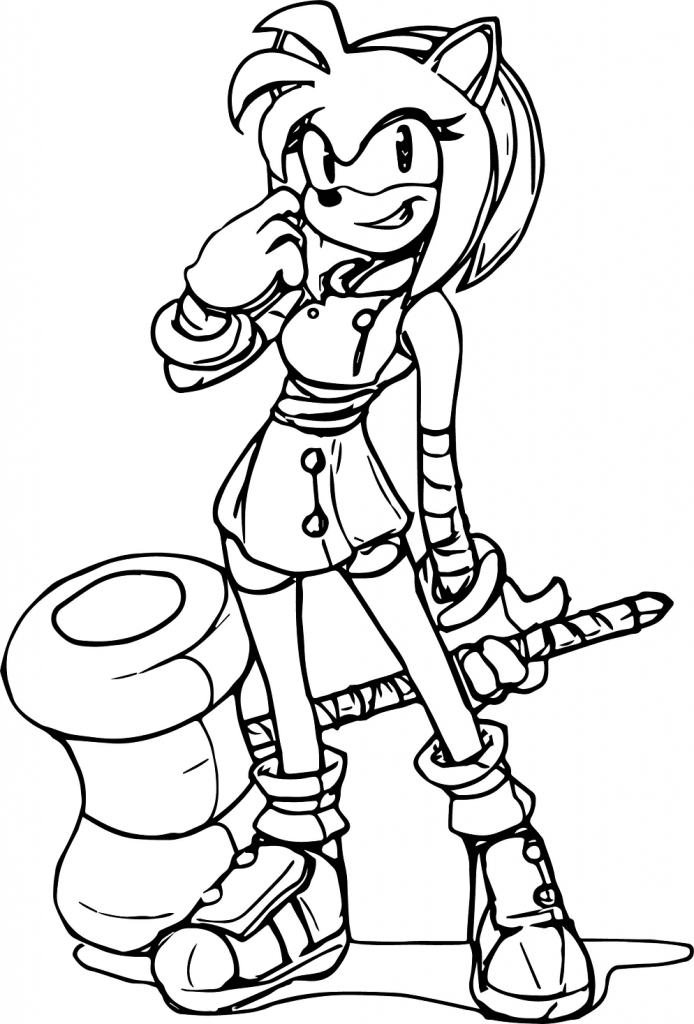 Amy Rose with a hammer