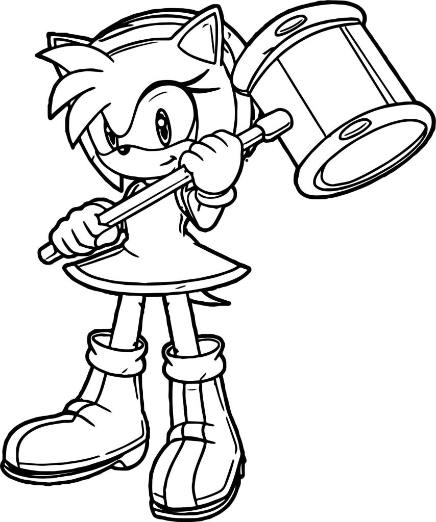 Amy Rose con un martello