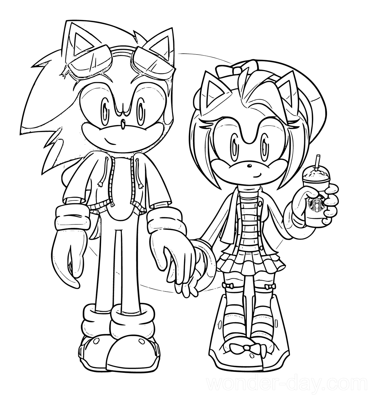 Desenho de Sonic e amiga para colorir - Tudodesenhos