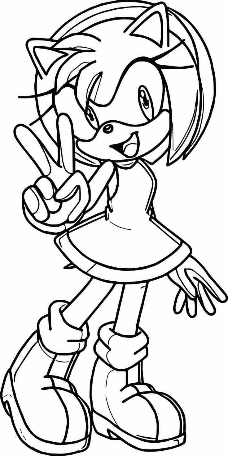 Printable Sonic the Hedgehog Amy Rose Coloring in sheets - Printable  Coloring Pages For Kids