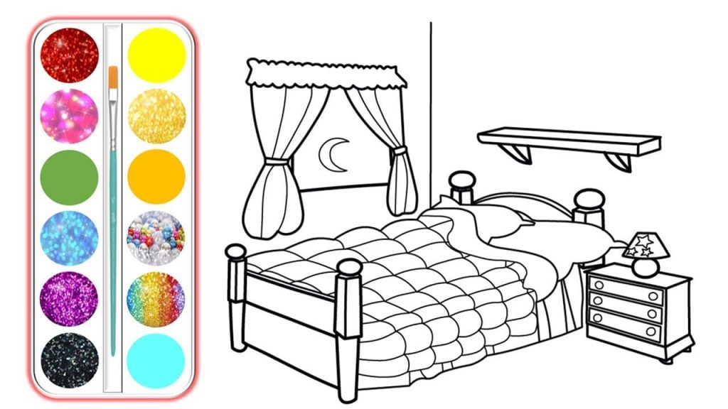 Раскраска кровать