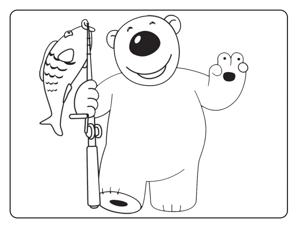 Der Bär hat einen Fisch gefangen