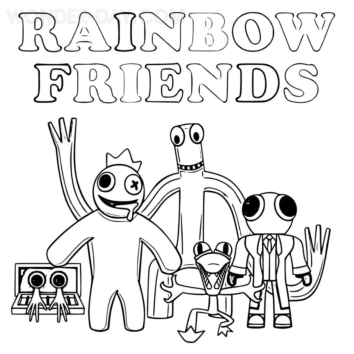 Desenho colorir rainbow friends 2