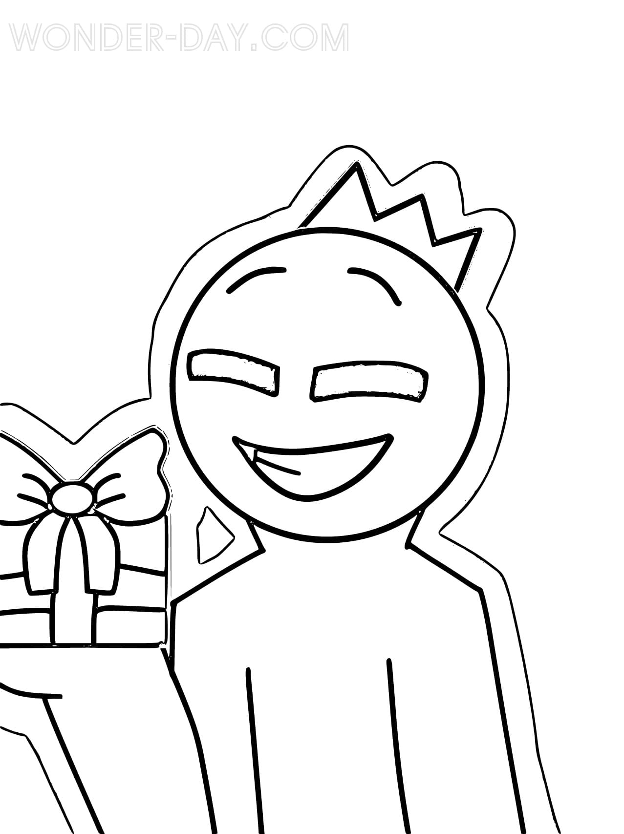 Blue Singing Rainbow Friends Roblox Coloring Page