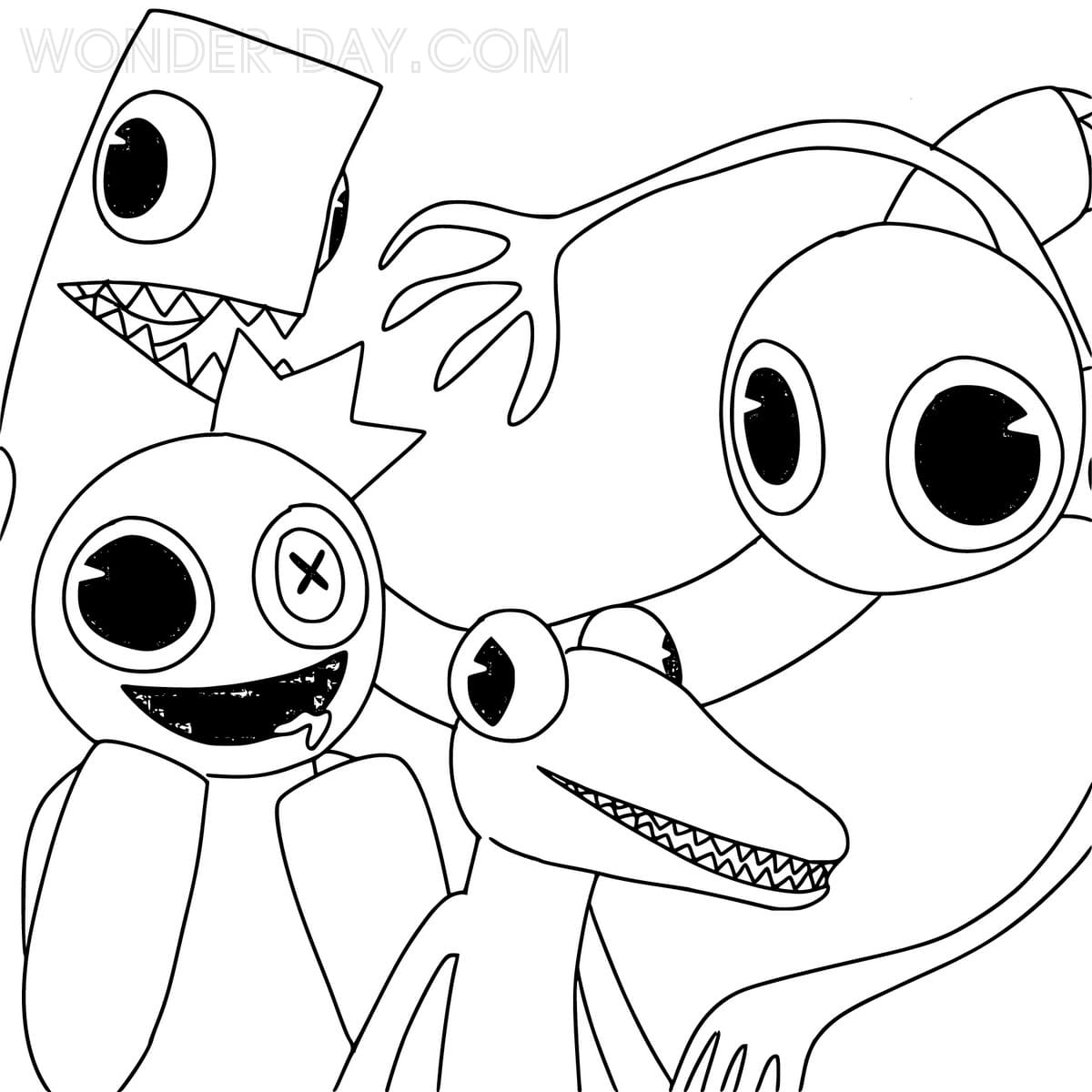 Desenhos para colorir do Rainbow Friends Blue Roblox - Desenhos