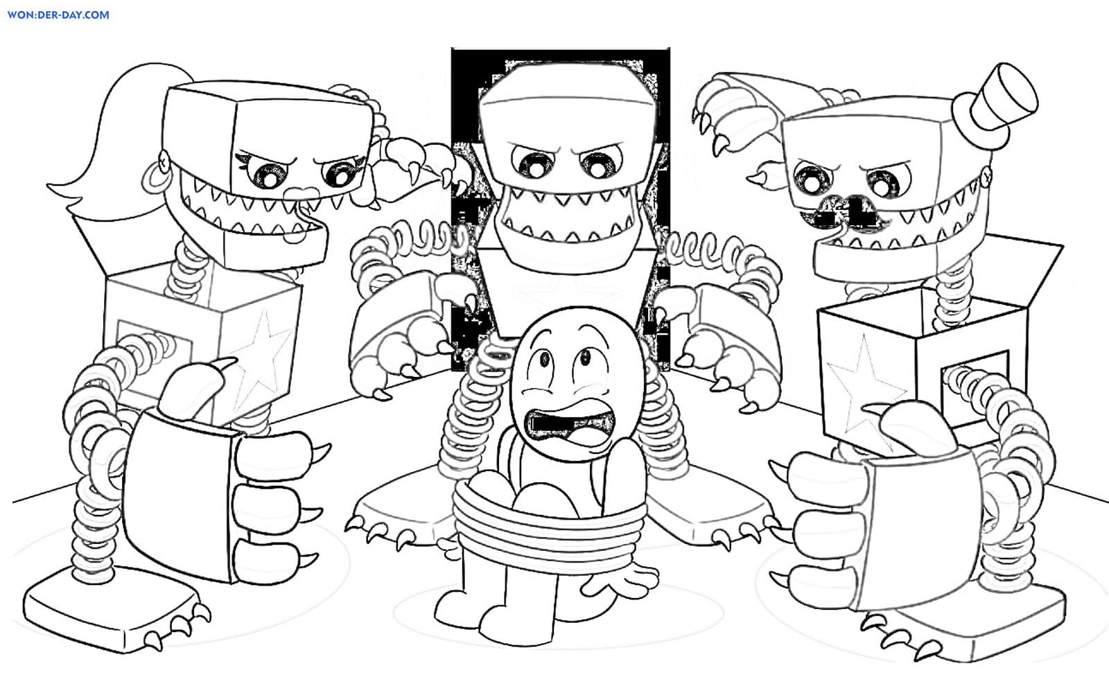 Ausmalbilder Boxy Boo WONDER DAY Ausmalbilder für Kinder und Erwachsene