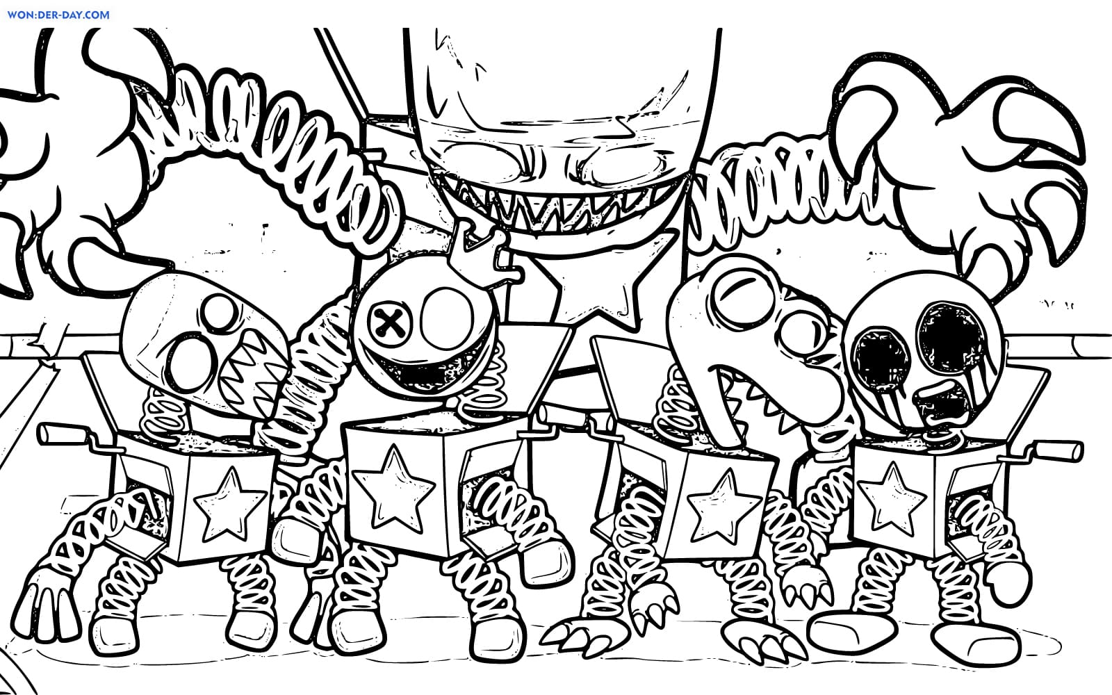Desenhos para colorir de Boxy Boo do Project Playtime - Desenhos