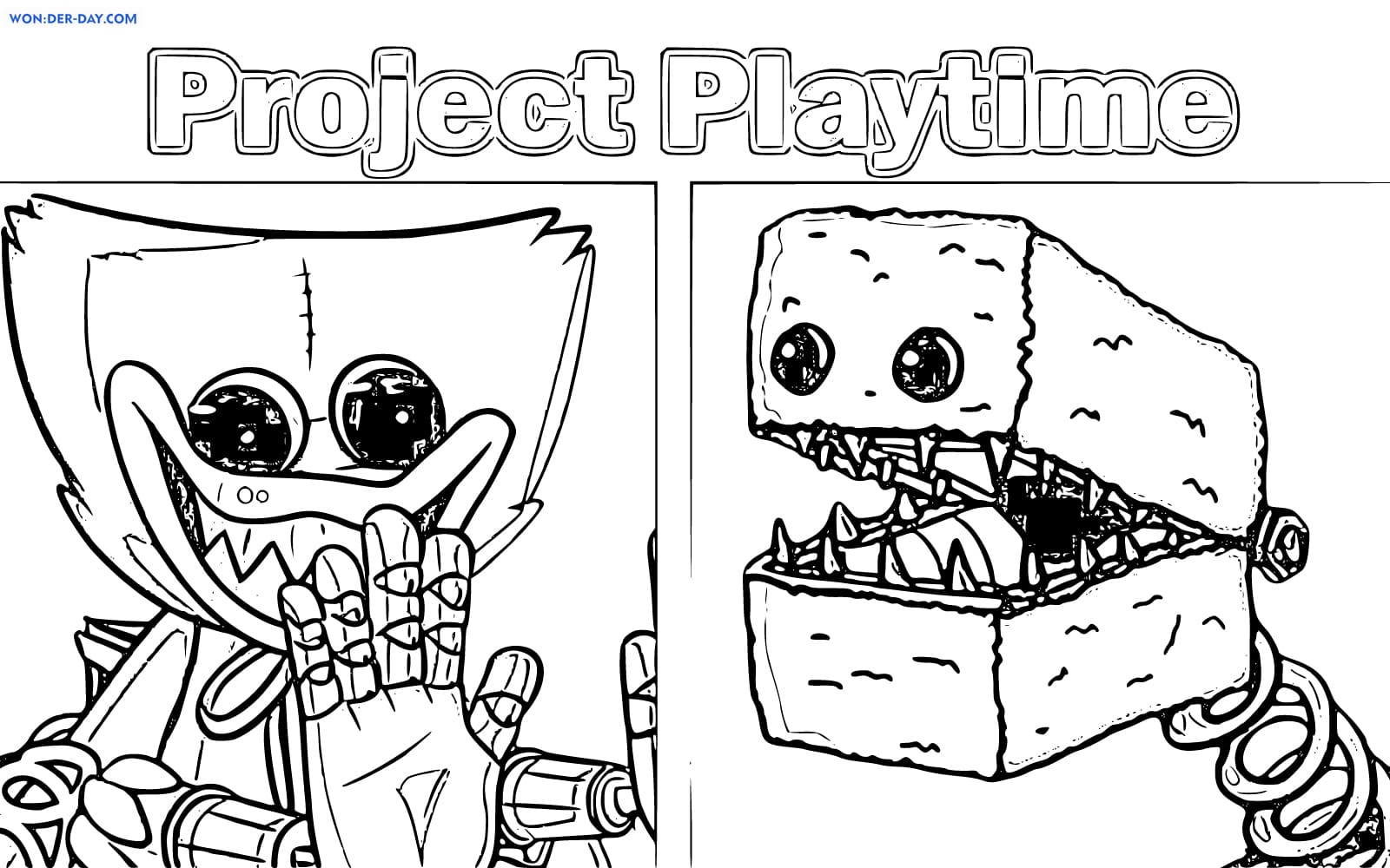 Desenho de Boxy Boo para colorir 6 – Se divertindo com crianças