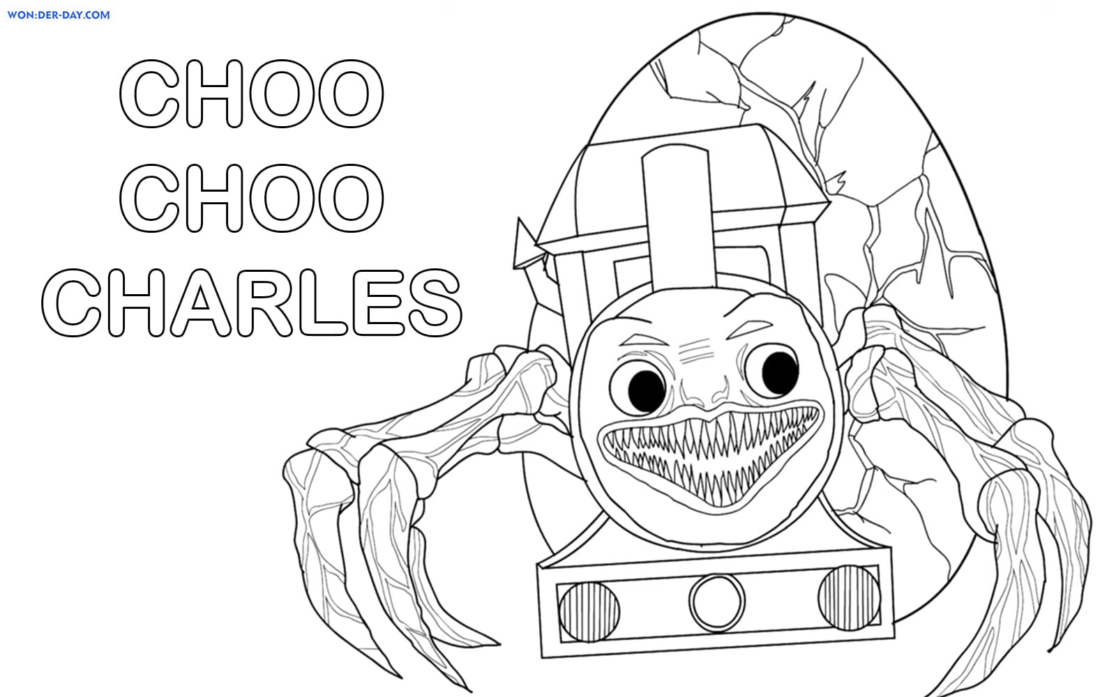 Desenhos para colorir de Choo Choo Charles para imprimir gratuitamente