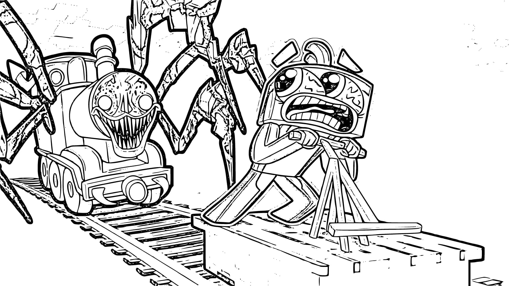 Choo-Choo Charles Coloring Pages  WONDER DAY — Coloring pages for children  and adults