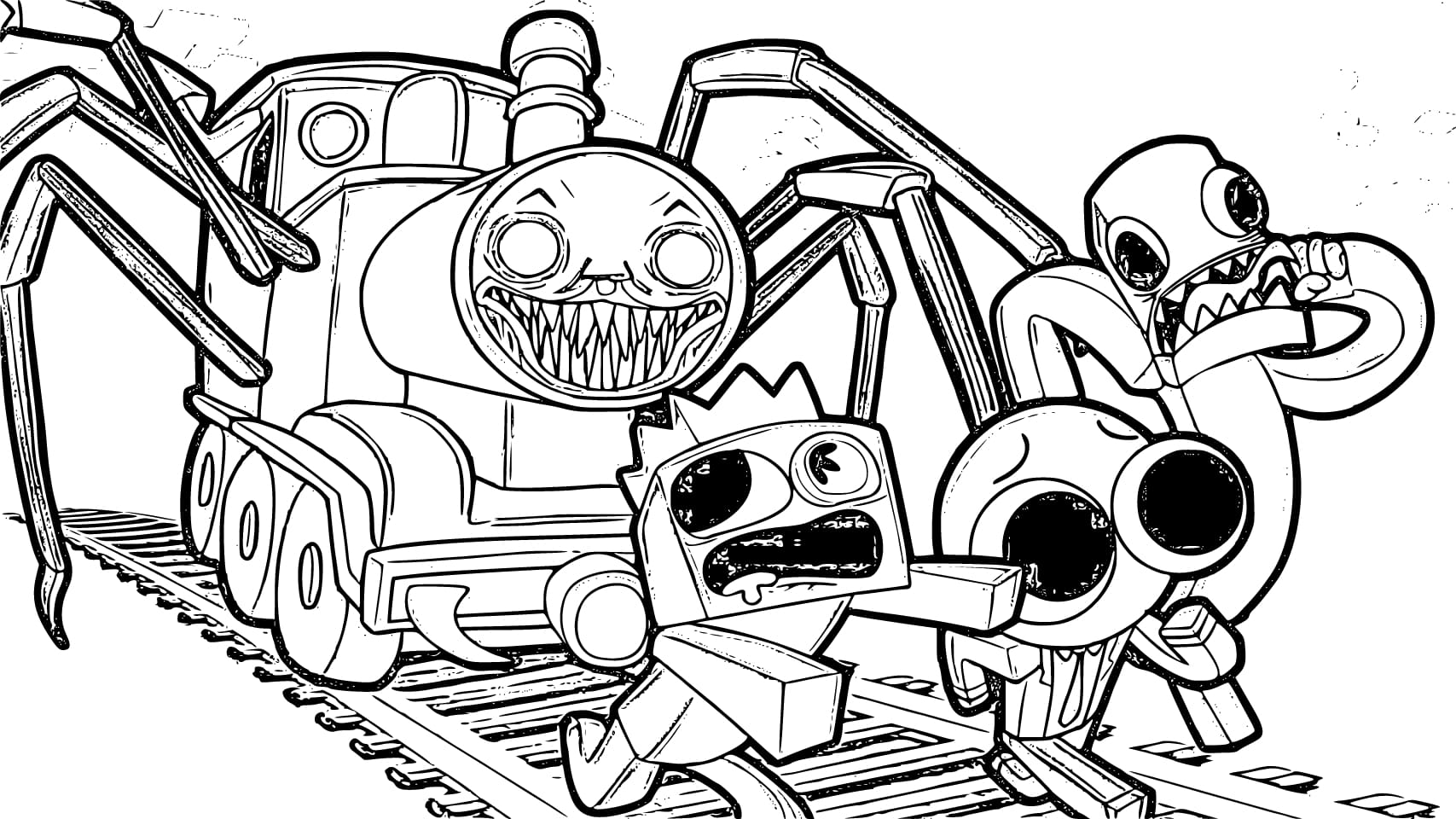 Choo-Choo Charles Coloring Pages  WONDER DAY — Coloring pages for children  and adults