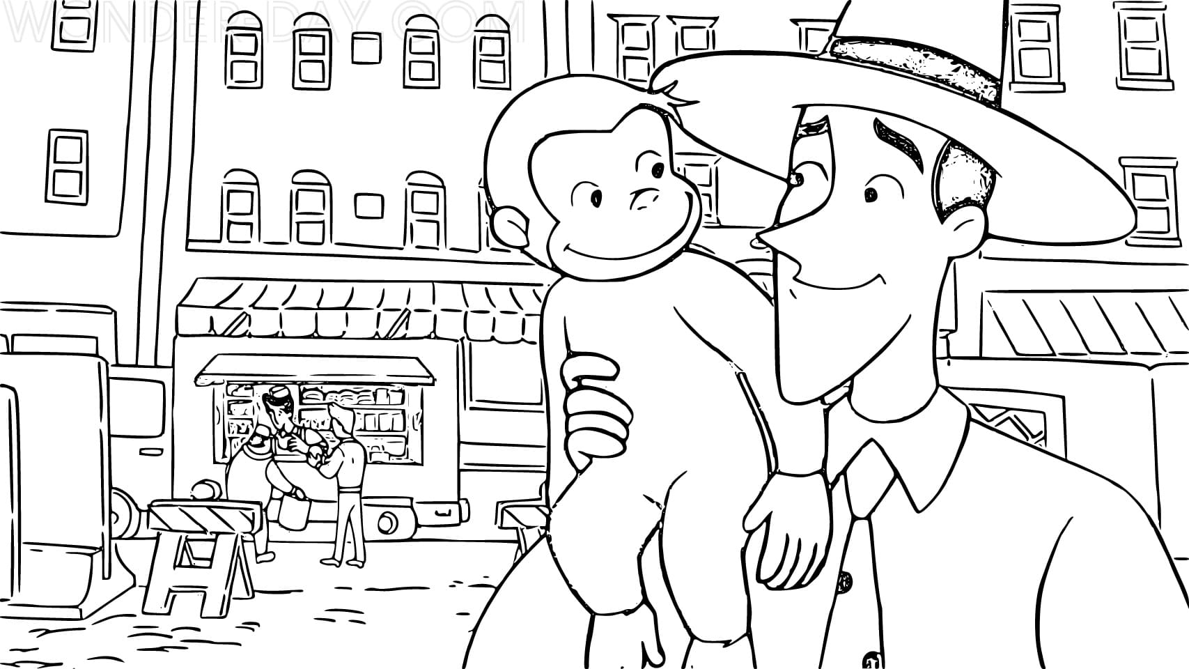 curious george coloring pages halloween printable