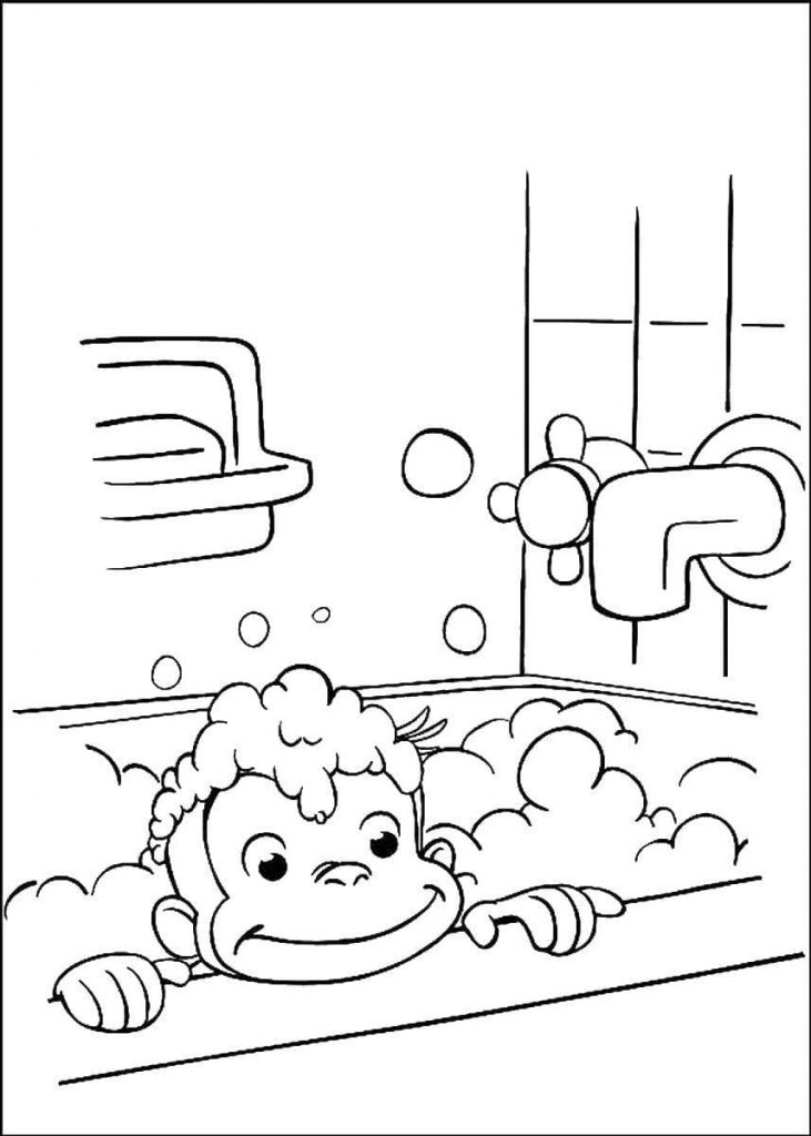 Любопытный Джордж купается в ванне