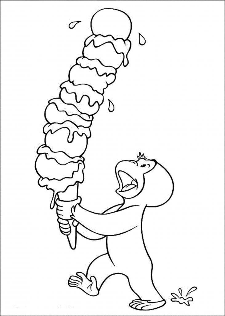 Monkey with ice cream