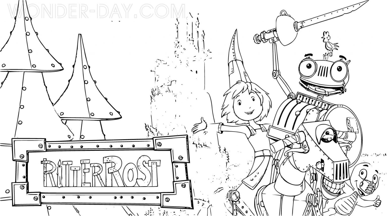 Ausmalbilder Ritter Rost | WONDER DAY — Ausmalbilder für Kinder und