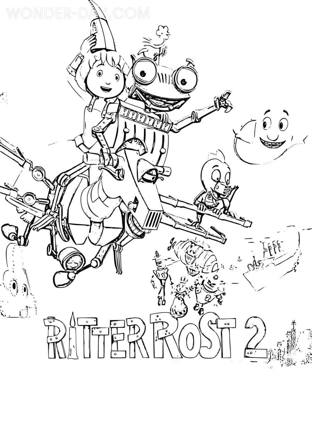 Ausmalbilder Ritter Rost | WONDER DAY — Ausmalbilder für Kinder und