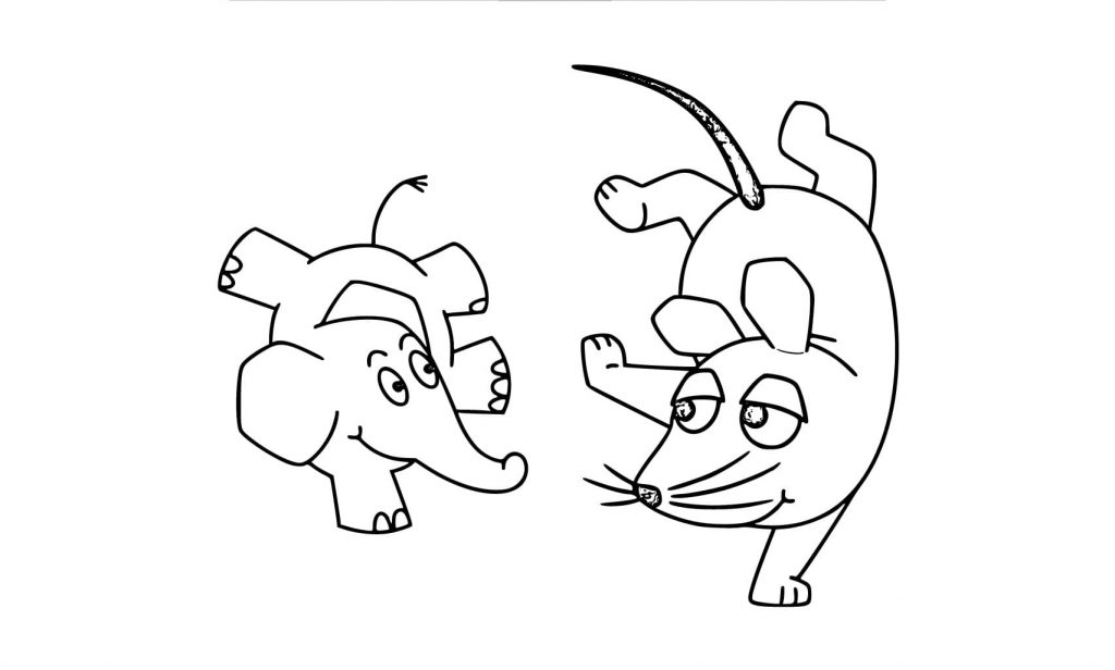 Maus und Elefant tanzen