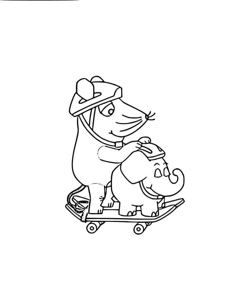 Maus auf einem Skateboard
