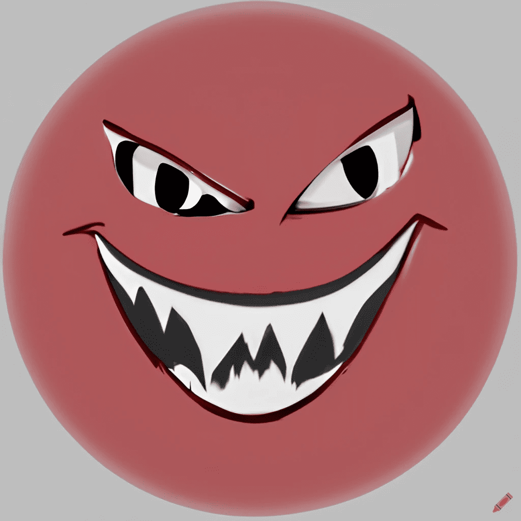 Emoticono enojado con dientes