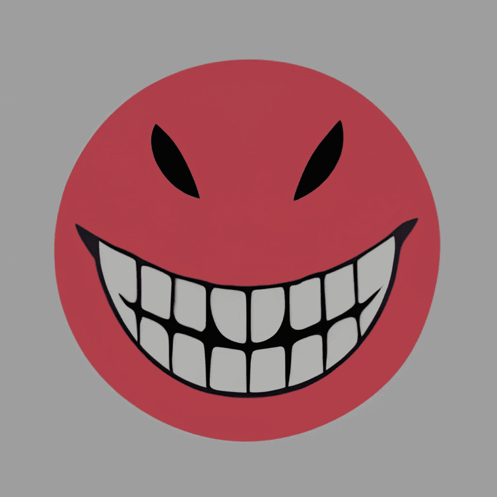 Demonio sonriente enojado