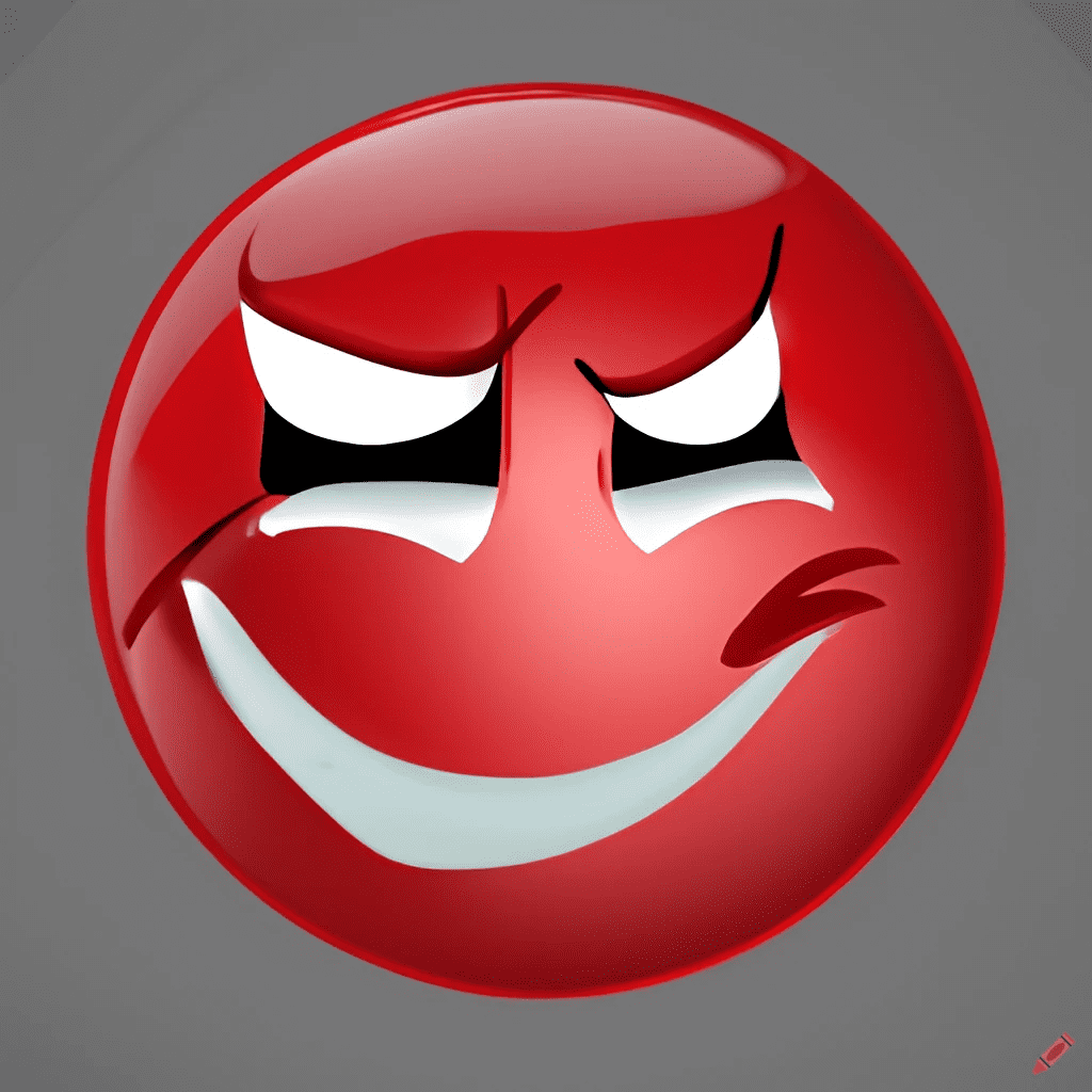 Red smiley face on a gray background