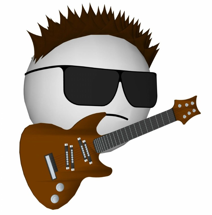 Emoticon with a guitar