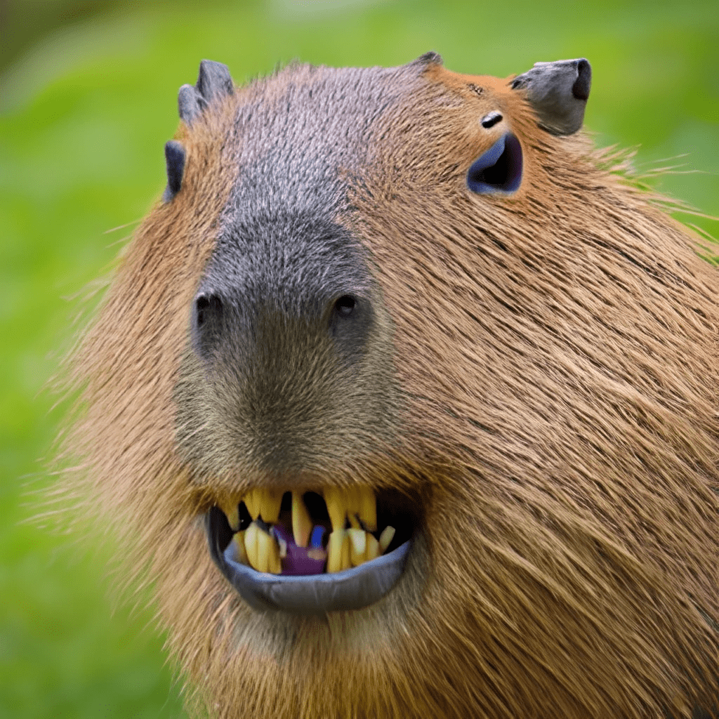 Capybara with funny teeth