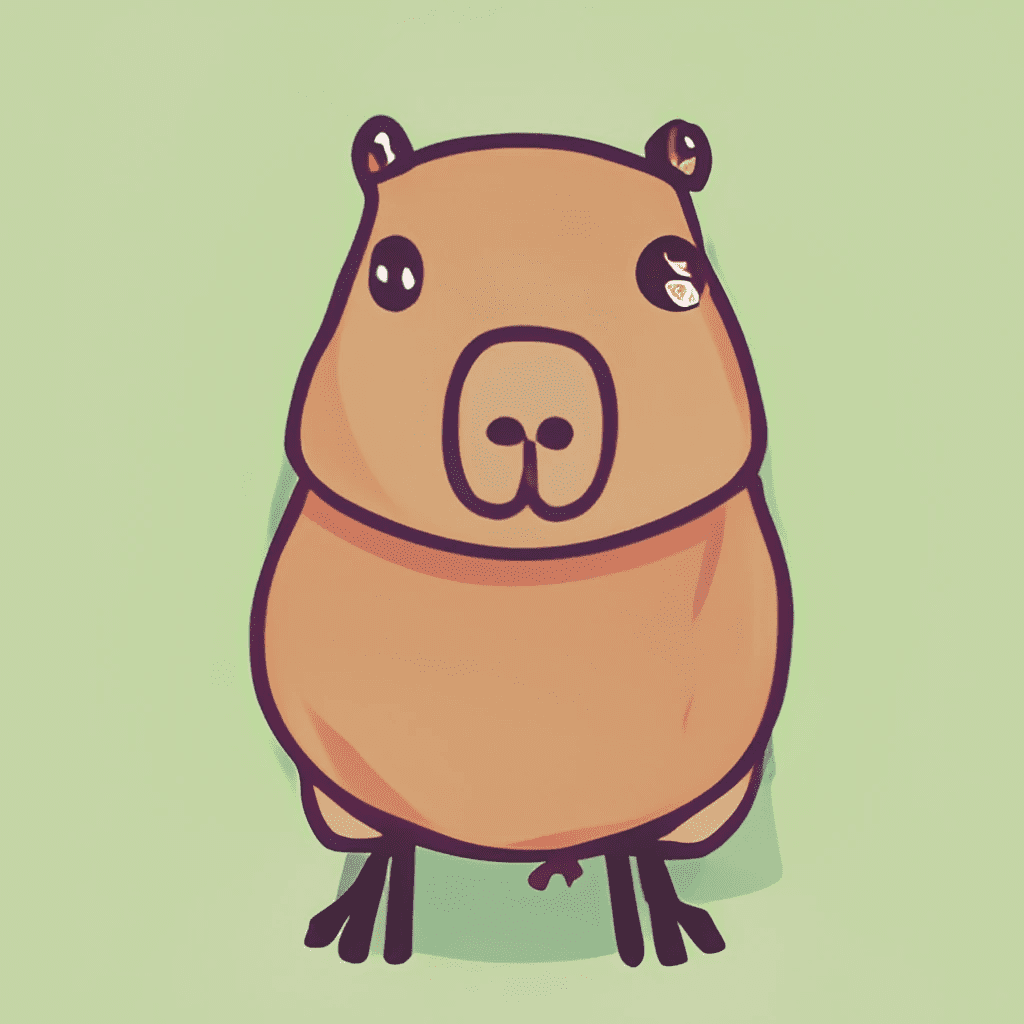 Little cute cartoon Capybara