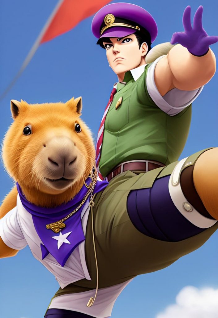 Capybara Jojo Bizzare Adventure style