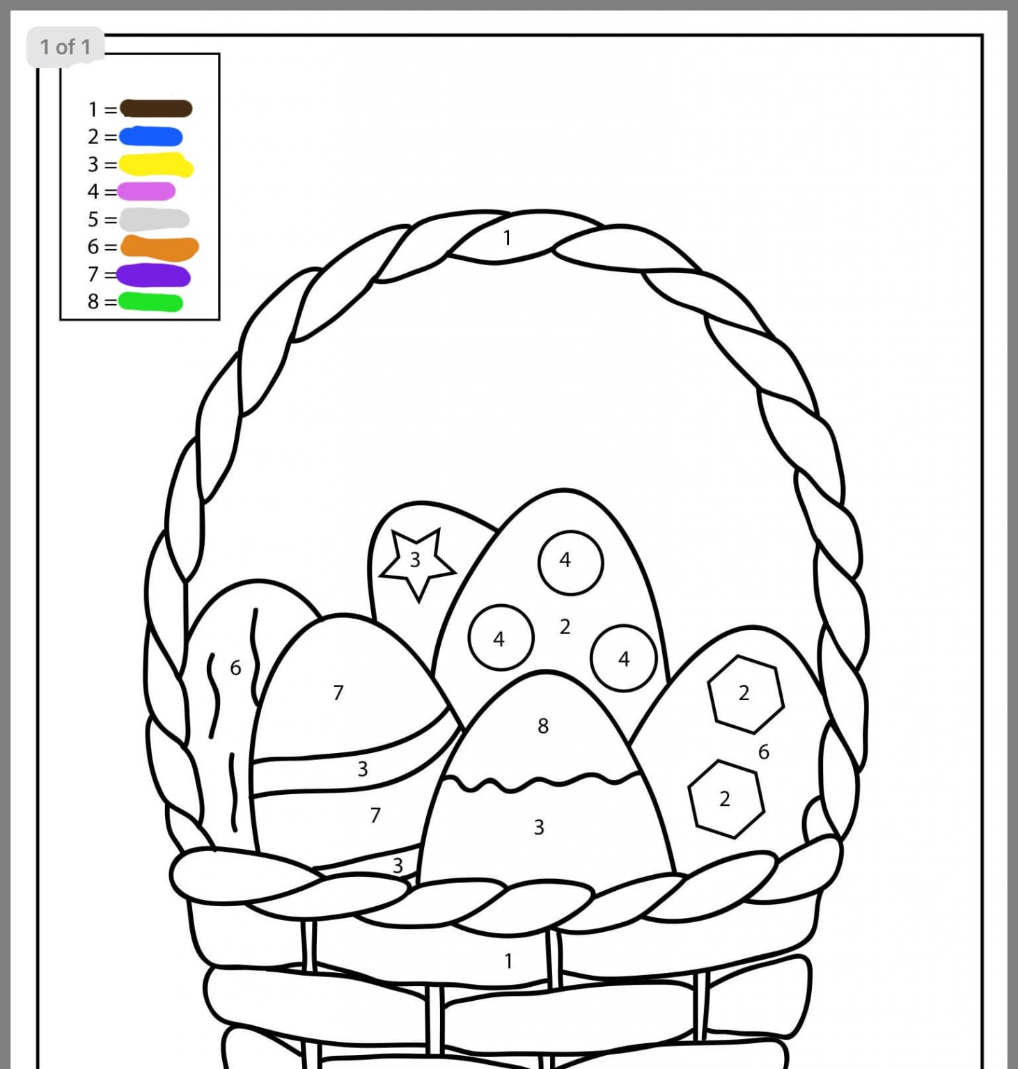 Easter Coloring by Numbers Download and Print for Free