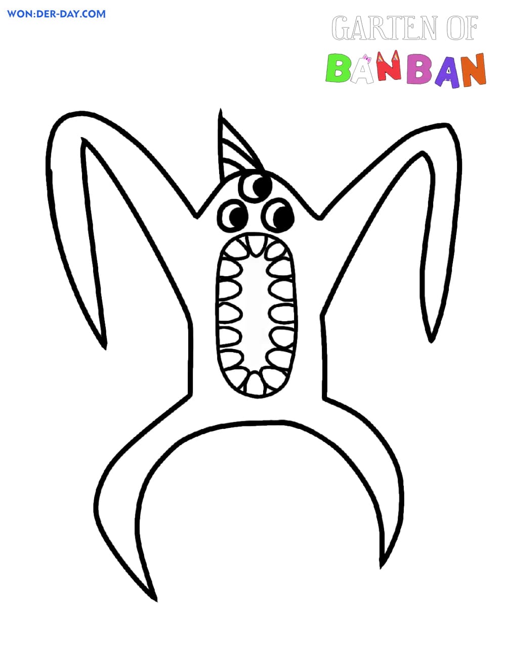 Página colorida do jardim de personagens de Banban - páginas para colorir  gratuitas para impressão