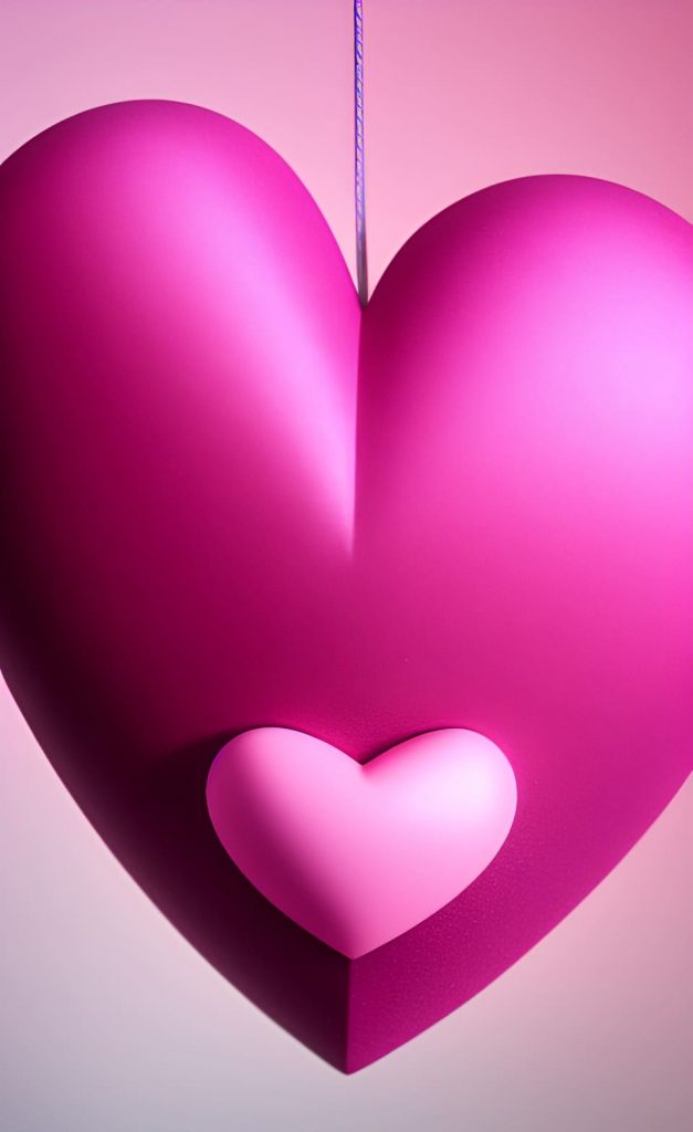 coração em um fundo rosa