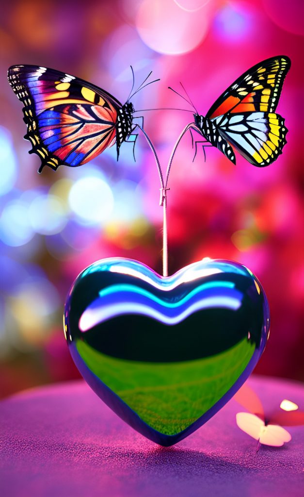 corazón y mariposas