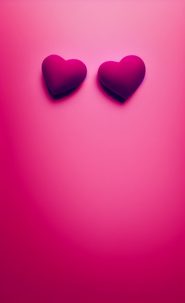 Два розовых сердца